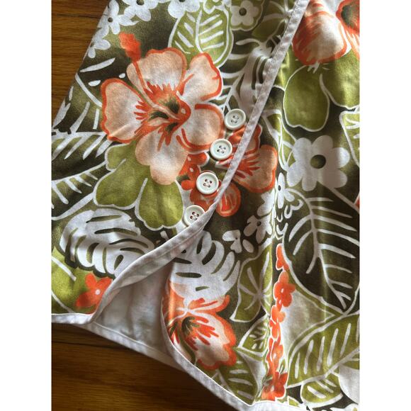 Island Republic Green Orange White Brown Tropical Print Skirt - Picture 2 of 5